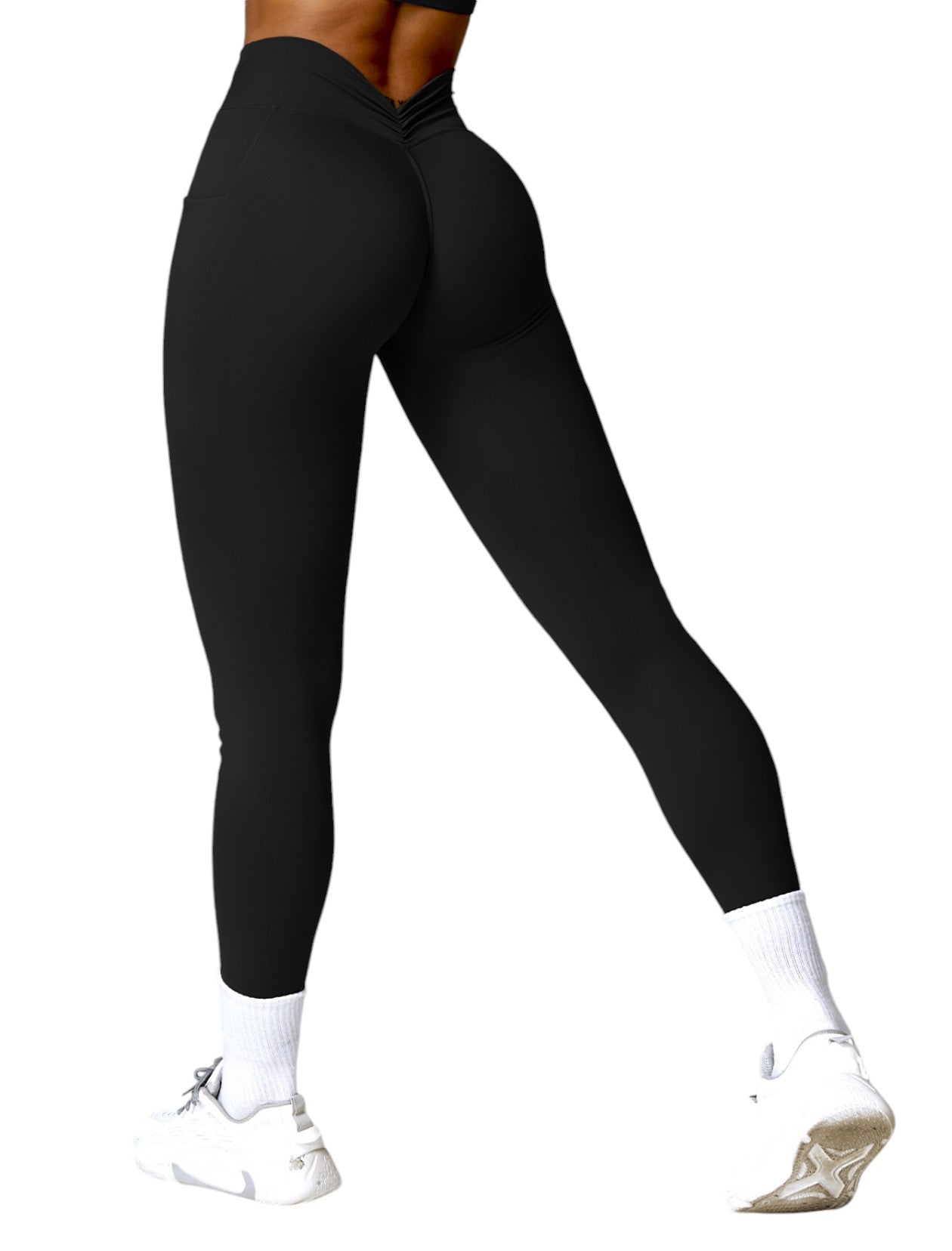 GYMORKA -  Black Curvy Chic Low-Rise Leggings