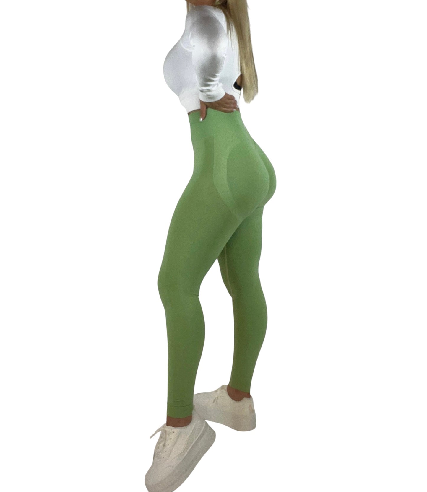 GYMORKA - Famous Light Green Squat Proof Leggings with Logo