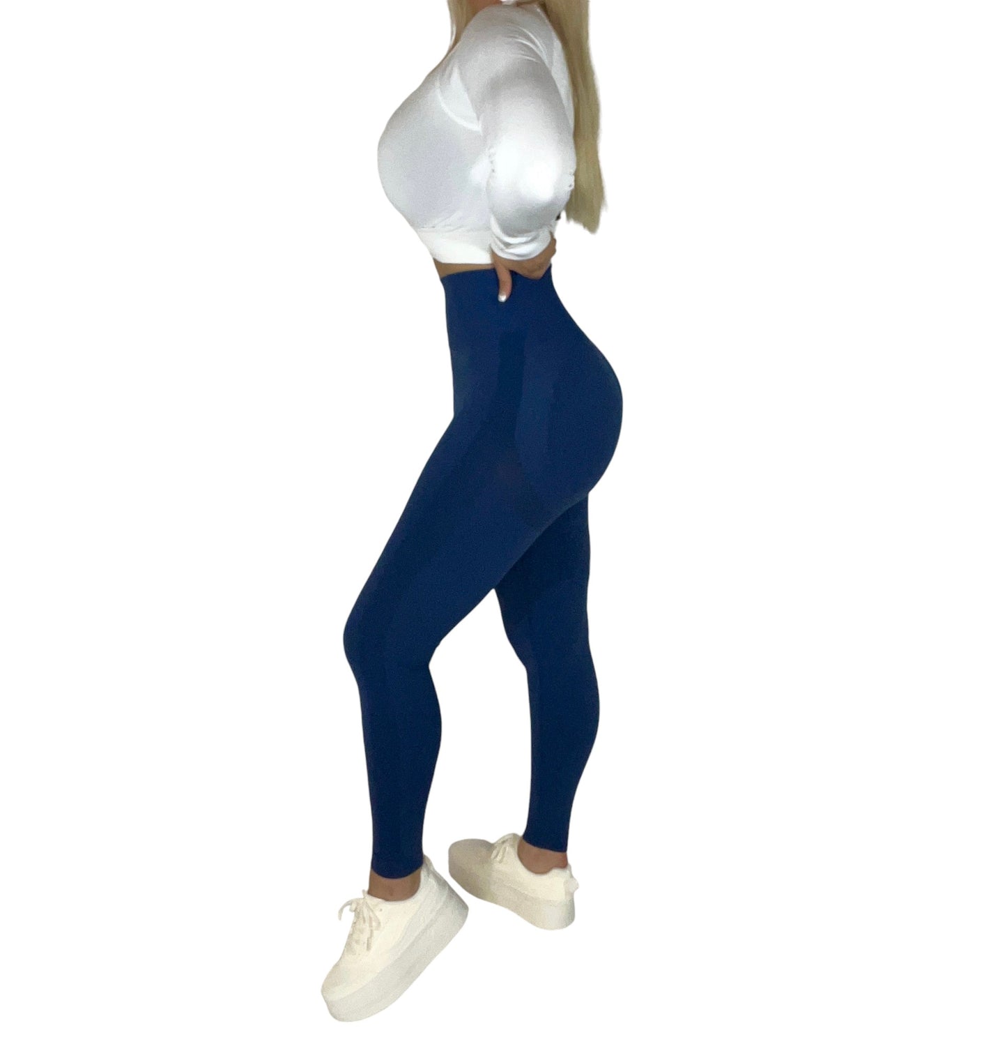 GYMORKA - Famous Navy Blue Squat Proof Leggings with Logo